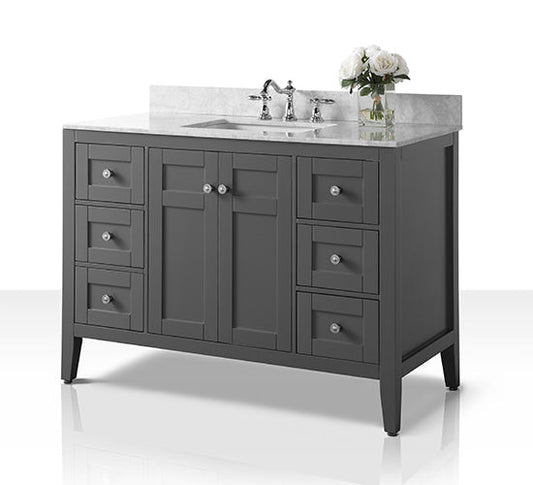 Maili Bathroom Vanity with Sink and Carrara White Marble Top Cabinet Set - view 2