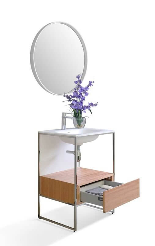 Tory Bathroom Vanity with Solid Surface Top Cabinet Set with Mirror - view 2