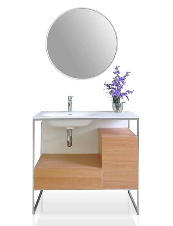 Tory Bathroom Vanity with Solid Surface Top Cabinet Set with Mirror - view 7