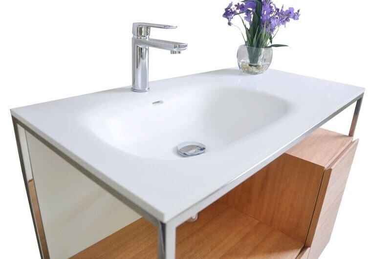 Tory Bathroom Vanity with Solid Surface Top Cabinet Set with Mirror - view 9