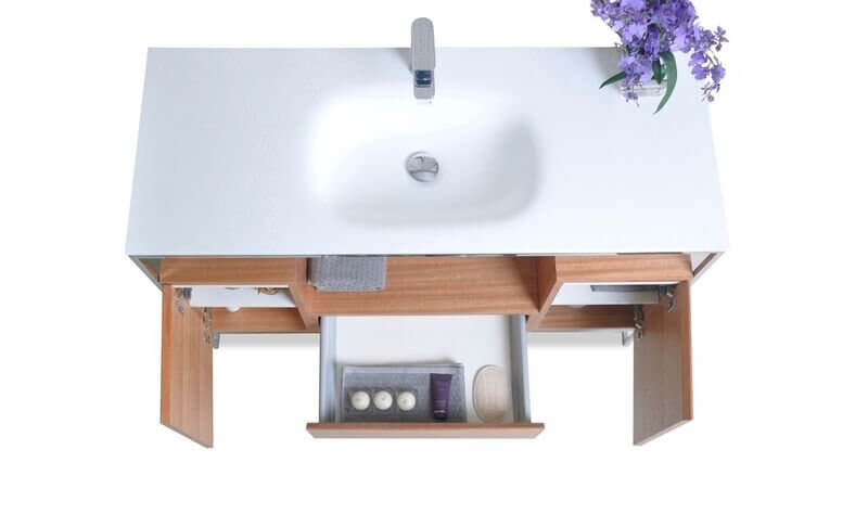Tory Bathroom Vanity with Solid Surface Top Cabinet Set with Mirror - view 17