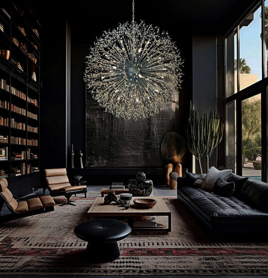 Luxe Starburst Chrome Crystal Chandelier 47 " - view 2