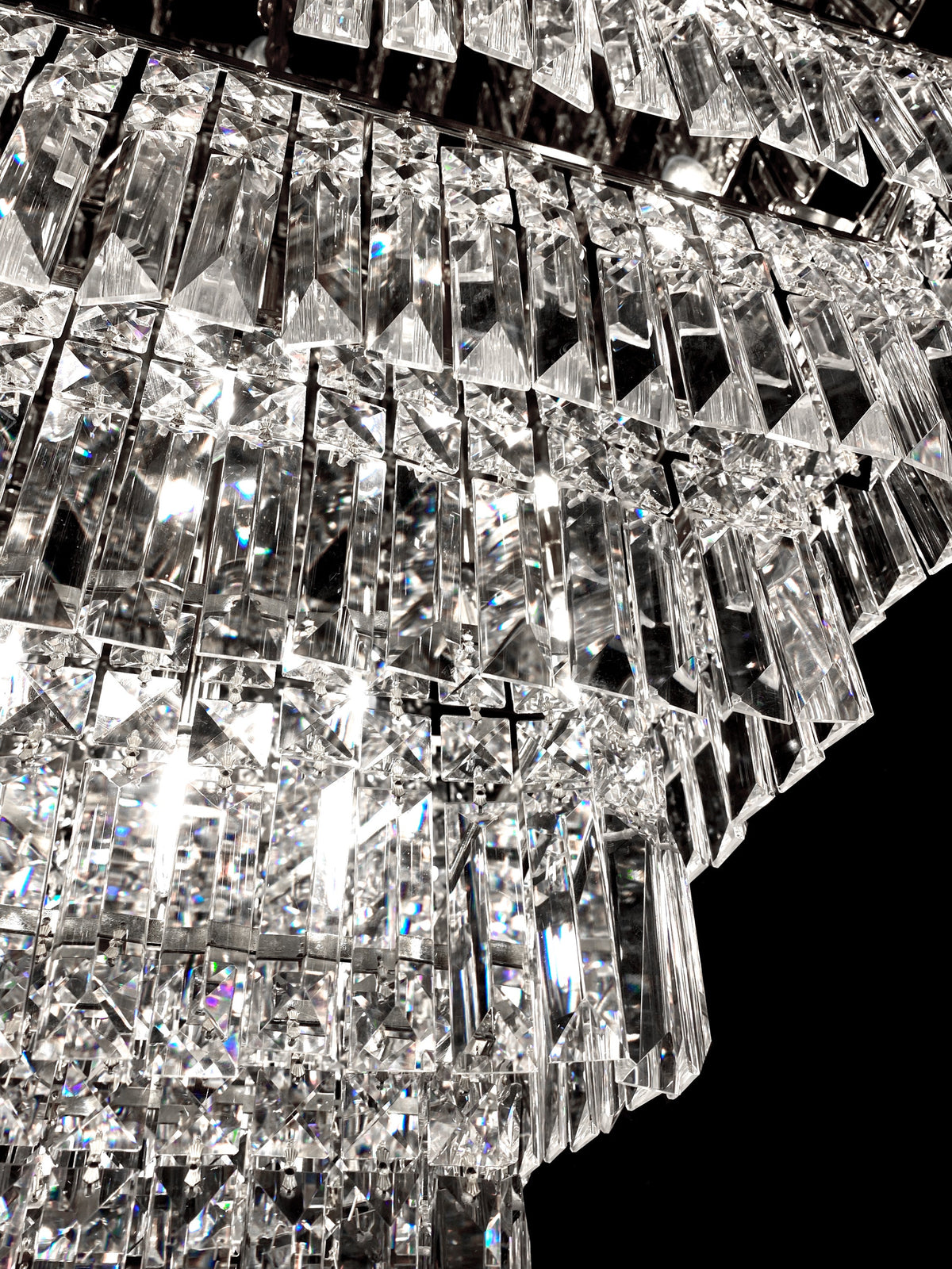 Tiered Square Crystal Chandelier Chrome 29" - view 9