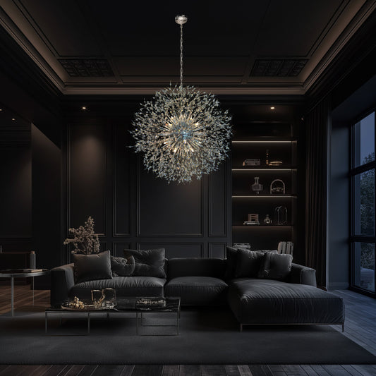 Luxe Starburst Chrome Crystal Chandelier 32" - view 2