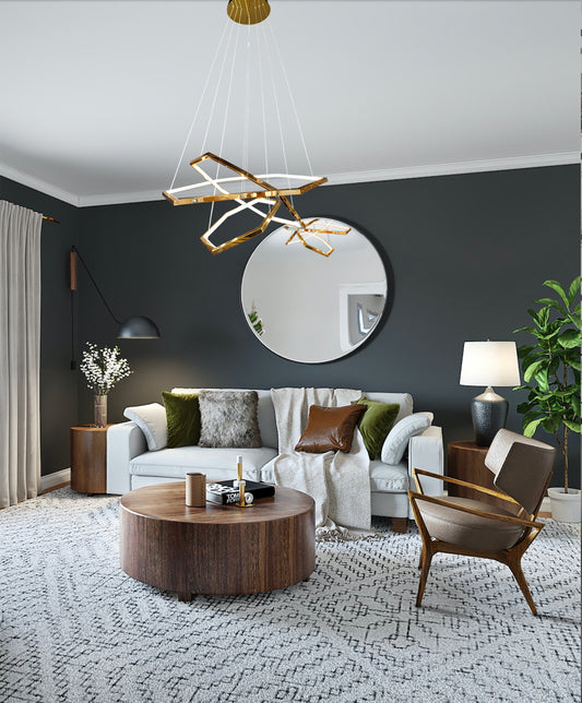 Modern Gold LED Geometric Chandelier 31" - view 2