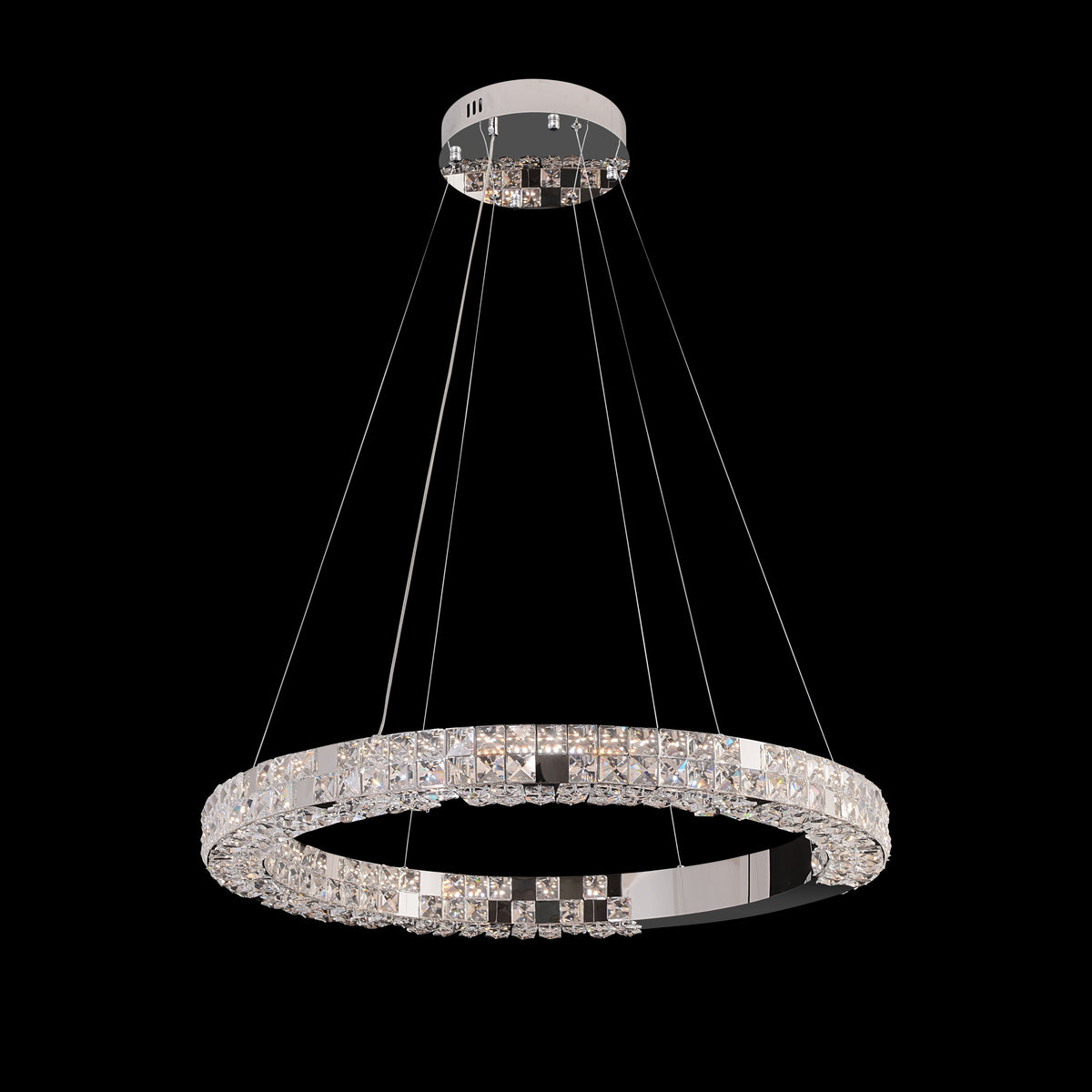 Modern Crystal LED Ring Chandelier