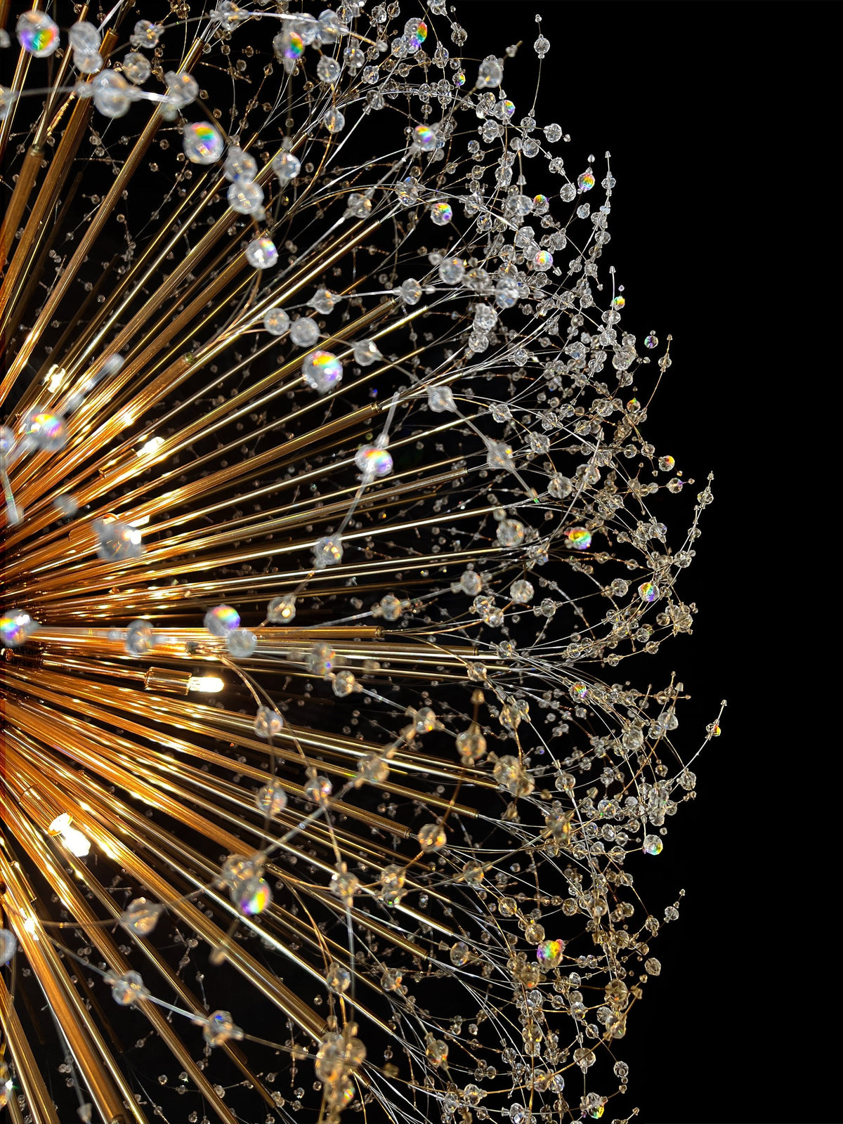 Luxe Starburst Gold Crystal Chandelier 63" - view 7