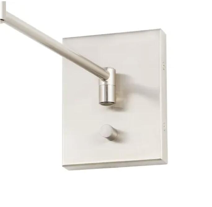 JONATHAN Y Lighting JYL7576 Cary 9" Tall LED Plug-In Wall Sconce - Nickel