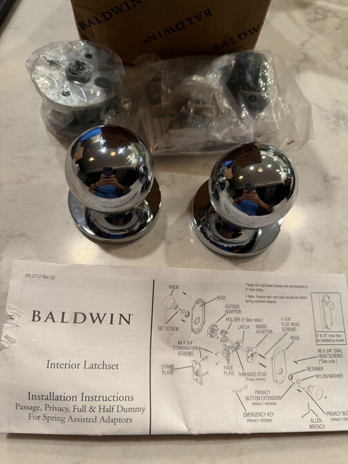 Baldwin 5041.260.PASS Estate Passage Knob Latch Set, Polished Chrome