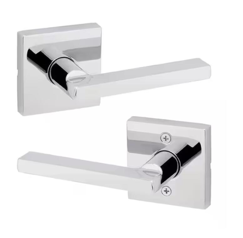 Kwikset Halifax Square Passage Door Lever - Polished Chrome (97200-861)