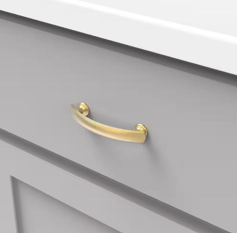 Hickory P2143-BGB American Diner 3" Modern Arch Cabinet Pull Brushed Golden Bras