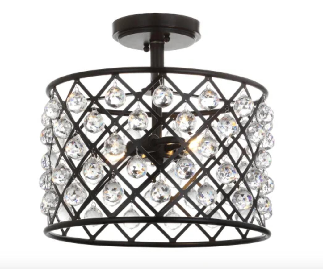 JONATHAN Y Lighting Gabrielle 2 Light 15" Wide LED Semi-Flush Ceiling Fixture