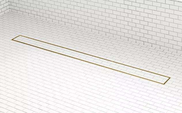 Signature Hardware 40" Tile Insert Linear Shower Drain - Brushed Gold