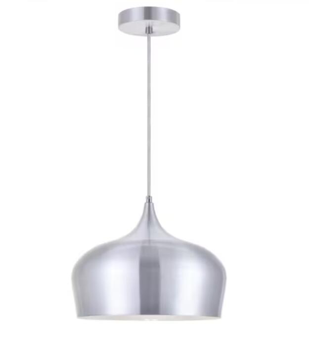 Elegant Lighting LDPD2003BN Nora 12" Wide Pendant w/AluminumShade-Brushed Nickel