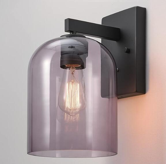 Globe Electric 44790 Utica 12" Tall Outdoor Wall Sconce - Black