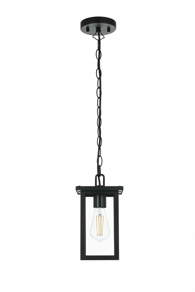 Elegant Lighting OD324H11BK Venango 7 inch Outdoor Pendant in Black