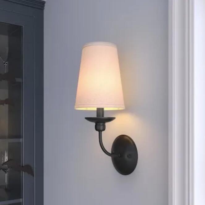 Millenium Lighting 4381-MB Delvona 15" Tall Wall Sconce Black with White Shade