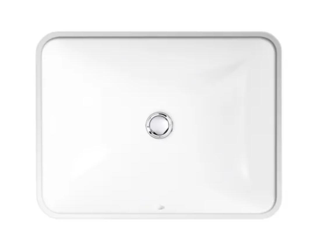 Kohler K-20000-0 Caxton Rectangle 20-1/4" Undermount Bathroom Sink with Overflow