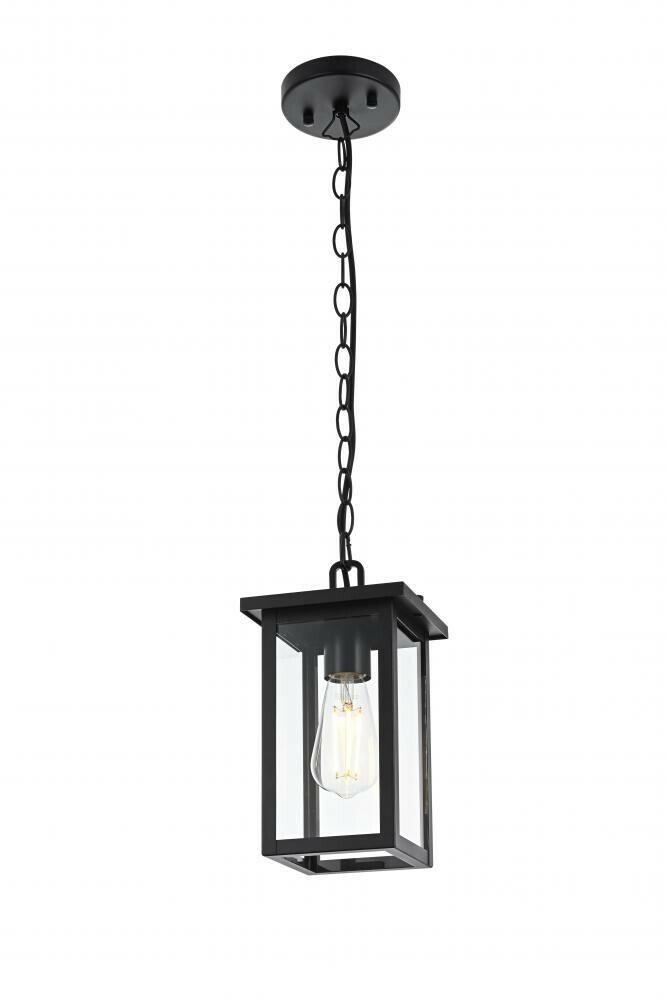 Elegant Lighting OD324H11BK Venango 7 inch Outdoor Pendant in Black