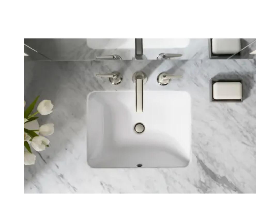 Kohler K-20000-0 Caxton Rectangle 20-1/4" Undermount Bathroom Sink with Overflow