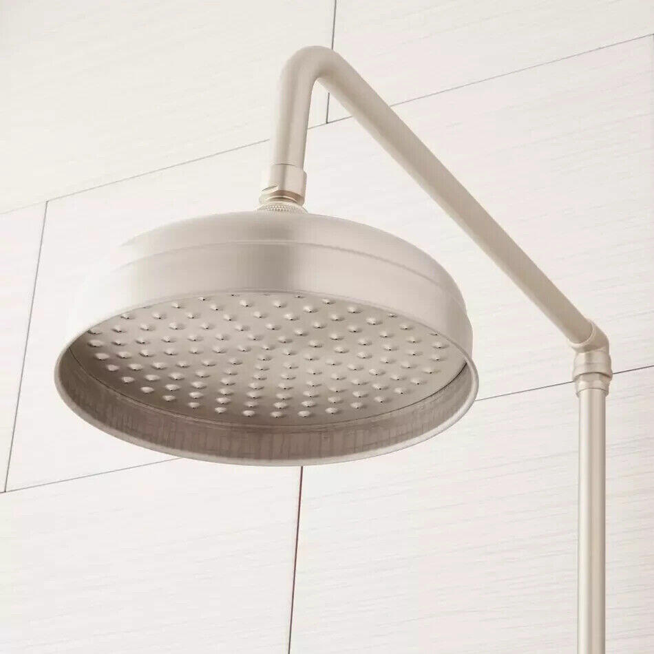 Baudette Exposed Pipe Wall Mount Shower with Rainfall Showerhead - Chrome