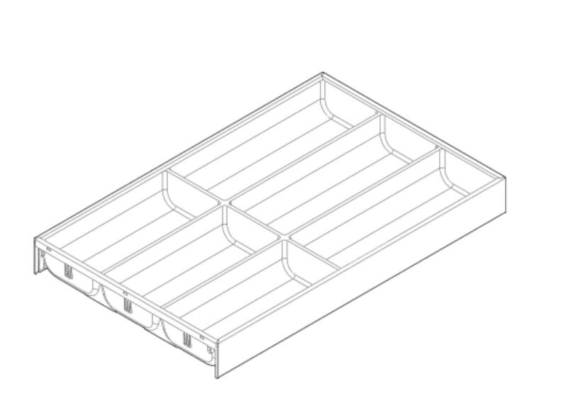 Blum ZC7S500BS3 - AMBIA-LINE 20 Inch Flatware Drawer Insert with 6 compartments