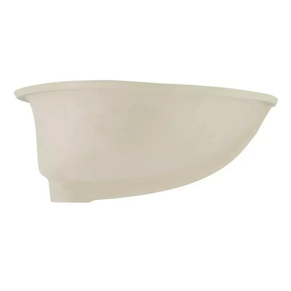 Signature Hardware 19" Mangrove Porcelain Oval Undermount Bathroom Sink White