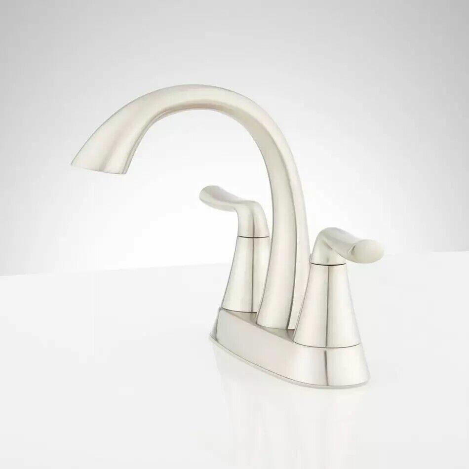 Signature Hardware - Provincetown Centerset Bathroom Faucet - Brushed Nickel