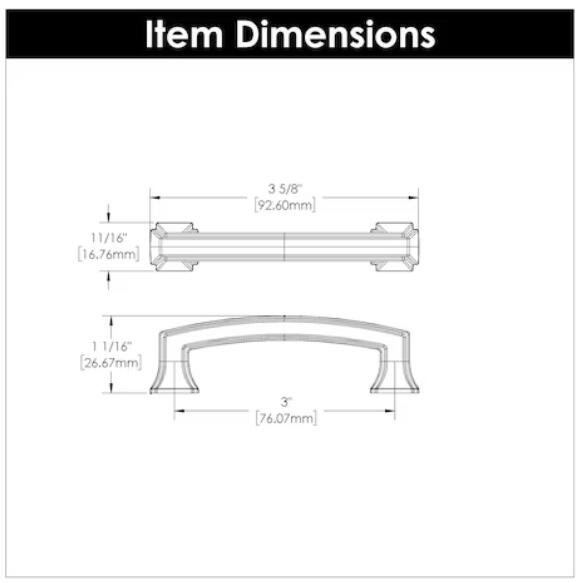 Hickory Hardware P3231-BGB-10B - Bridges 3" C2C Brushed Golden Brass (10 Pack)