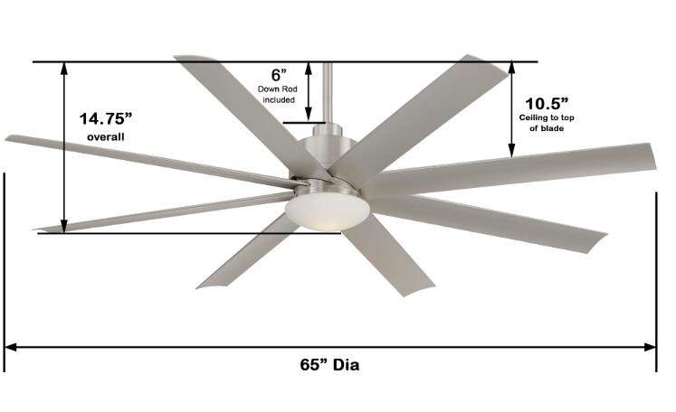 Minka Aire - F888L-BNW - Slipstream LED - 65" Ceiling Fan - Brushed Nickel