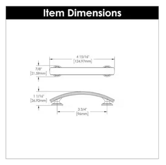 Hickory Hardware P2141-BGB American Diner 3-3/4 in Modern Arch Cabinet Pull Gold
