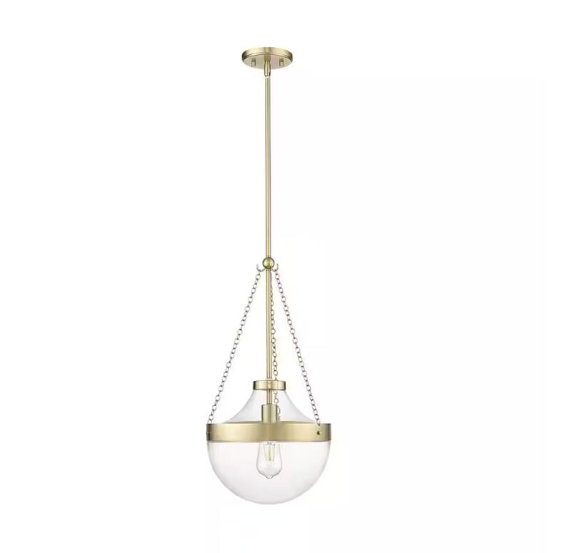 Millenium Lighting 20101-MG Clarra 1-Light Modern Gold Pendant-Light Clear Shade
