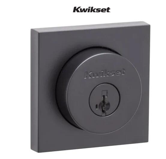 Kwikset 158SQT-514.STRKP Halifax Square Rose Single Cylinder Deadbolt