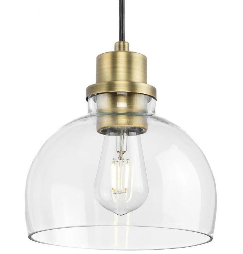 Progress Lighting P500405-163-Garris-1 Light Mini Pendant Farmhouse Style-Brass