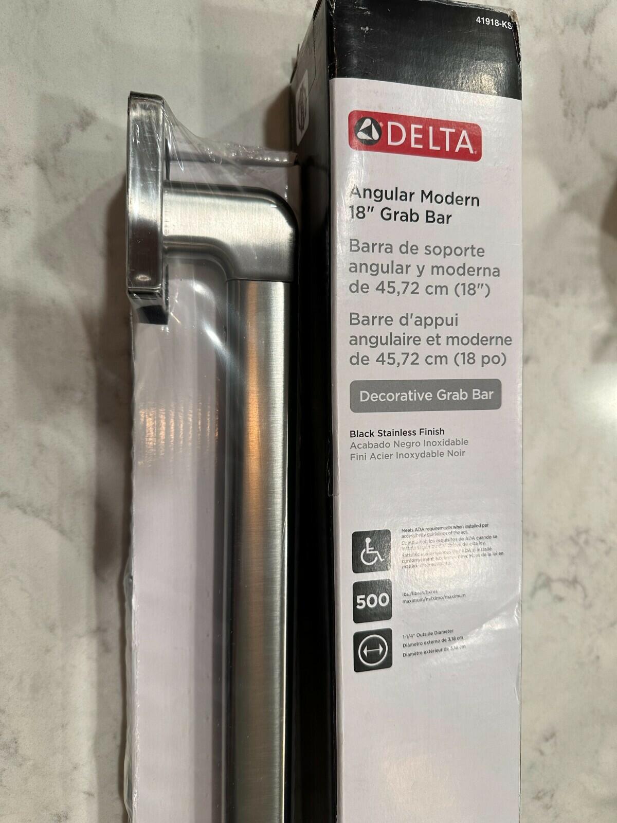 Delta 41918-KS Angular 18" Grab Bar - Black Stainles Finish