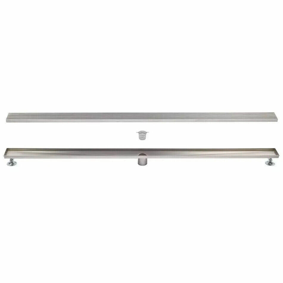 Signature Hardware - Carmen 24"Polished Stainless Steel Rectangular Shower Drain