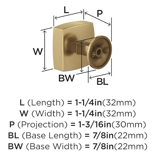 Amerock BP37101CZ Everett 1-1/4 Inch Square Cabinet Knob Champagne Bronze