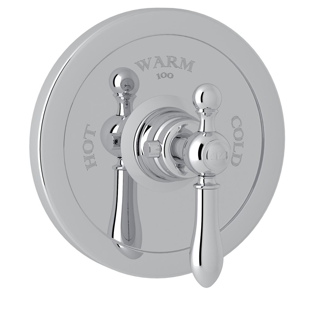 Rohl Arcana Thermostatic Trim Plate without Volume Control - Polished Chrome