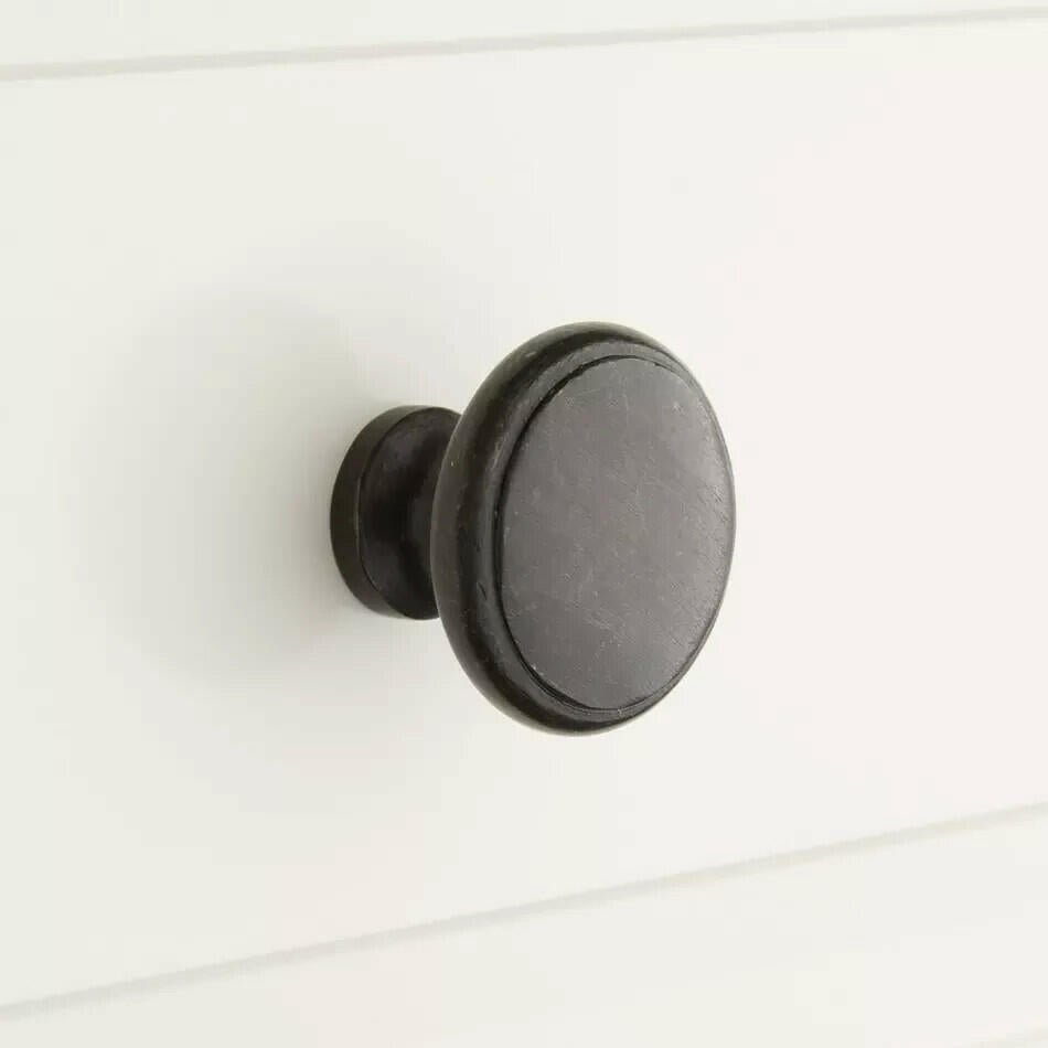 Signature Hardware 1-1/4" Nantes Solid Bronze Round Cabinet Knob-Pack of 2