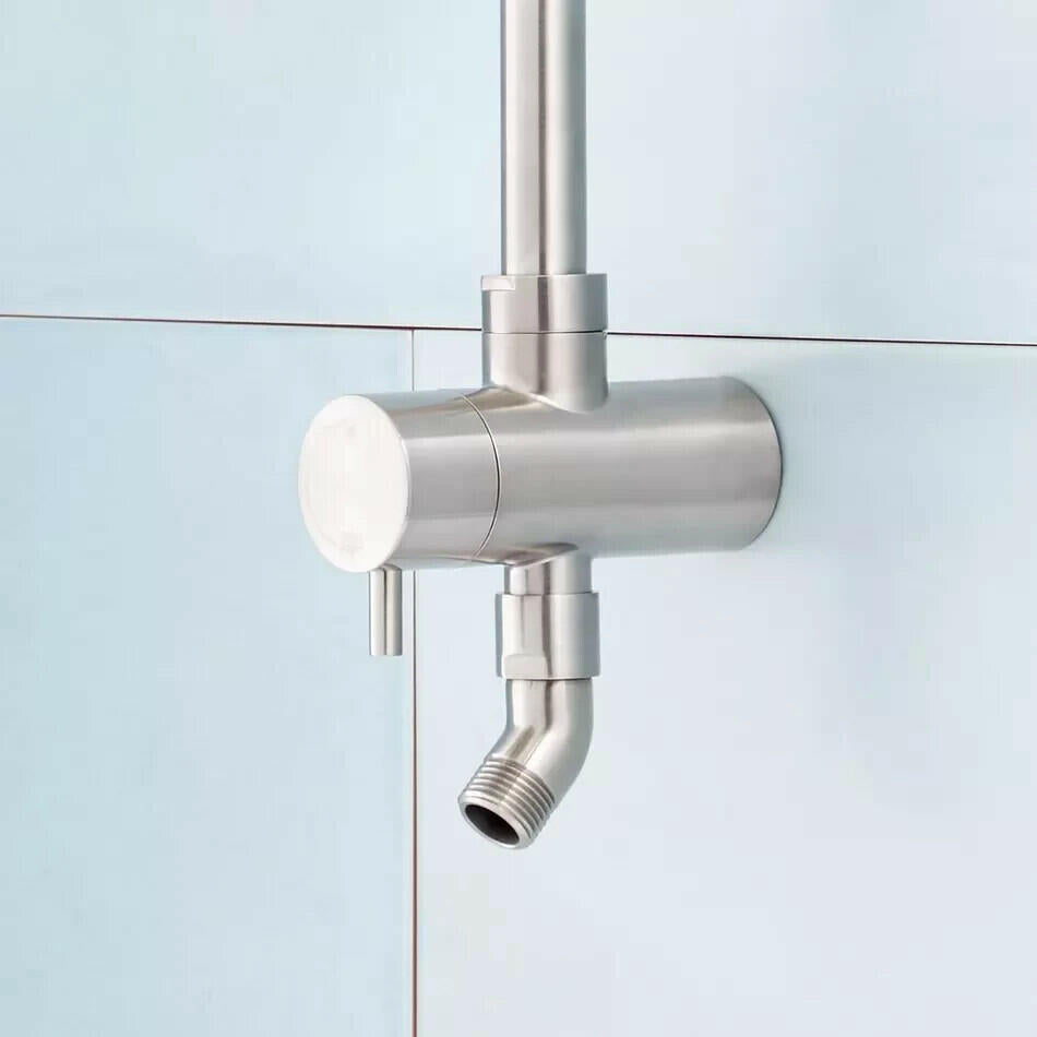 Signature Hardware Retrofit Exposed Pipe Shower Rail, Brushed Nickel