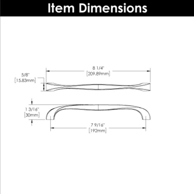 Hickory H076019-14 - Twist 7-9/16" Center to Center Drawer pull- Polished Nickel