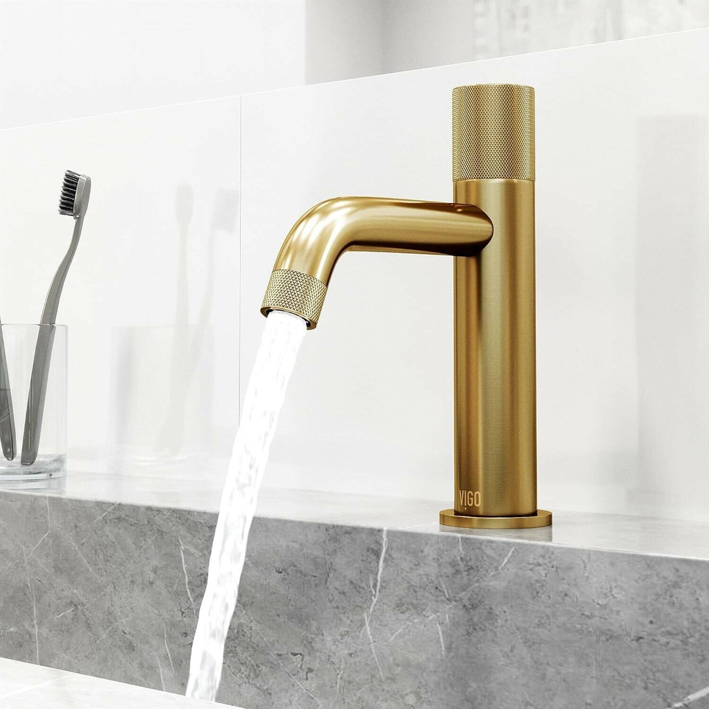 VIGO VG01048MG Apollo Single Hole 1-Handle Touch-on Bathroom Brushed Gold