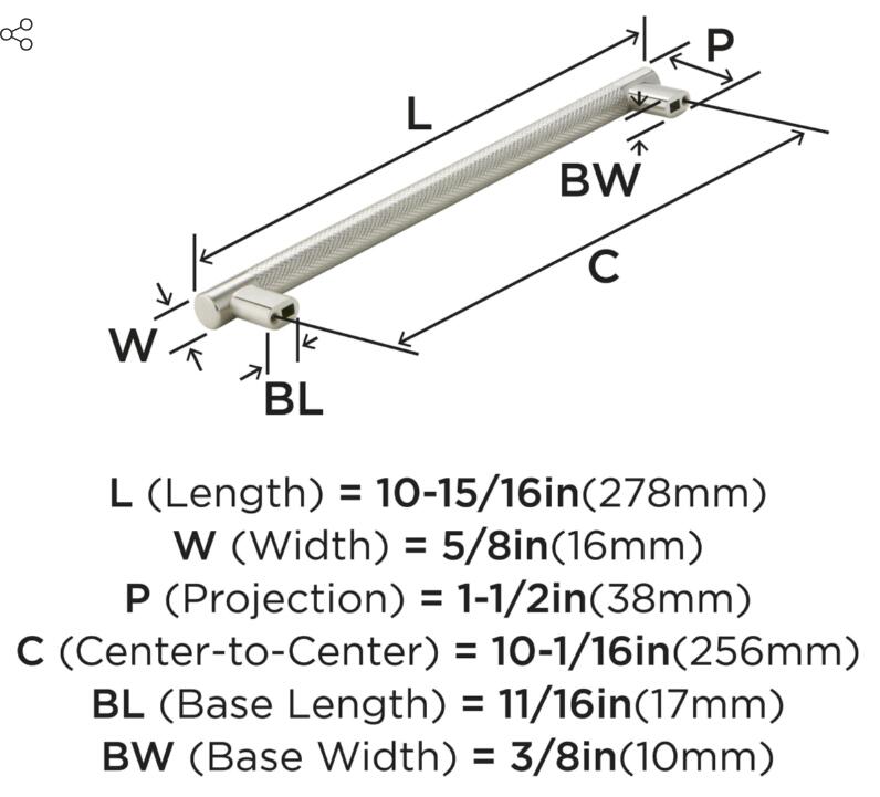 Amerock - BP36560G10 - 10" Center Satin Nickel Cabinet Pull - Bronx Collection