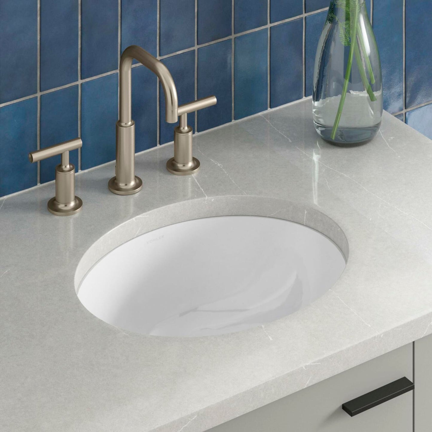 Kohler 2209-0 Caxton Oval 15" x 12" Undermount bathroom sink, White