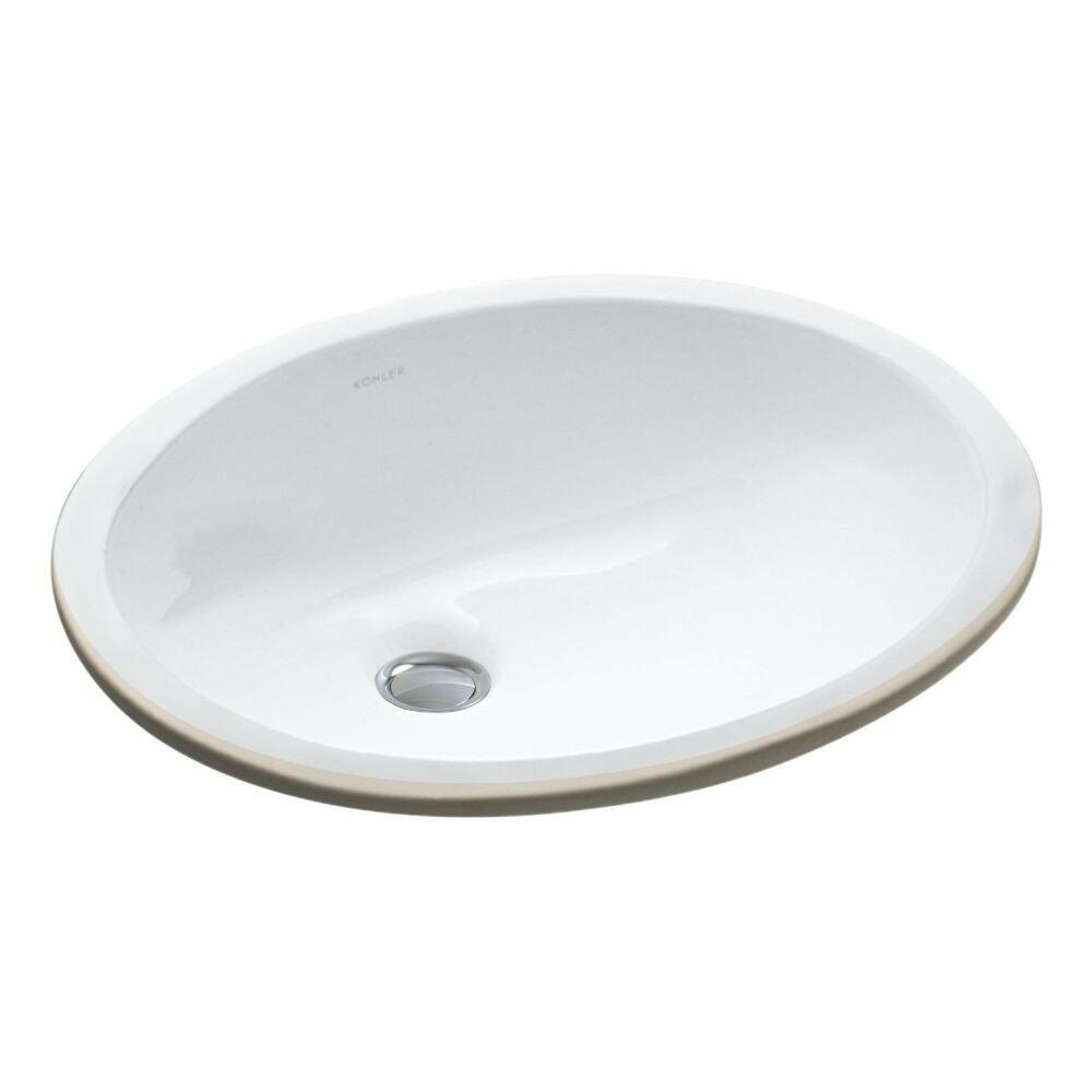 Kohler 2209-0 Caxton Oval 15" x 12" Undermount bathroom sink, White