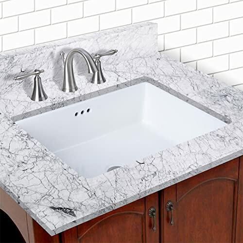 Miseno MNO1713BWH 20"X16" Rectangular Undermount Bathroom Sink w/Overflow-White