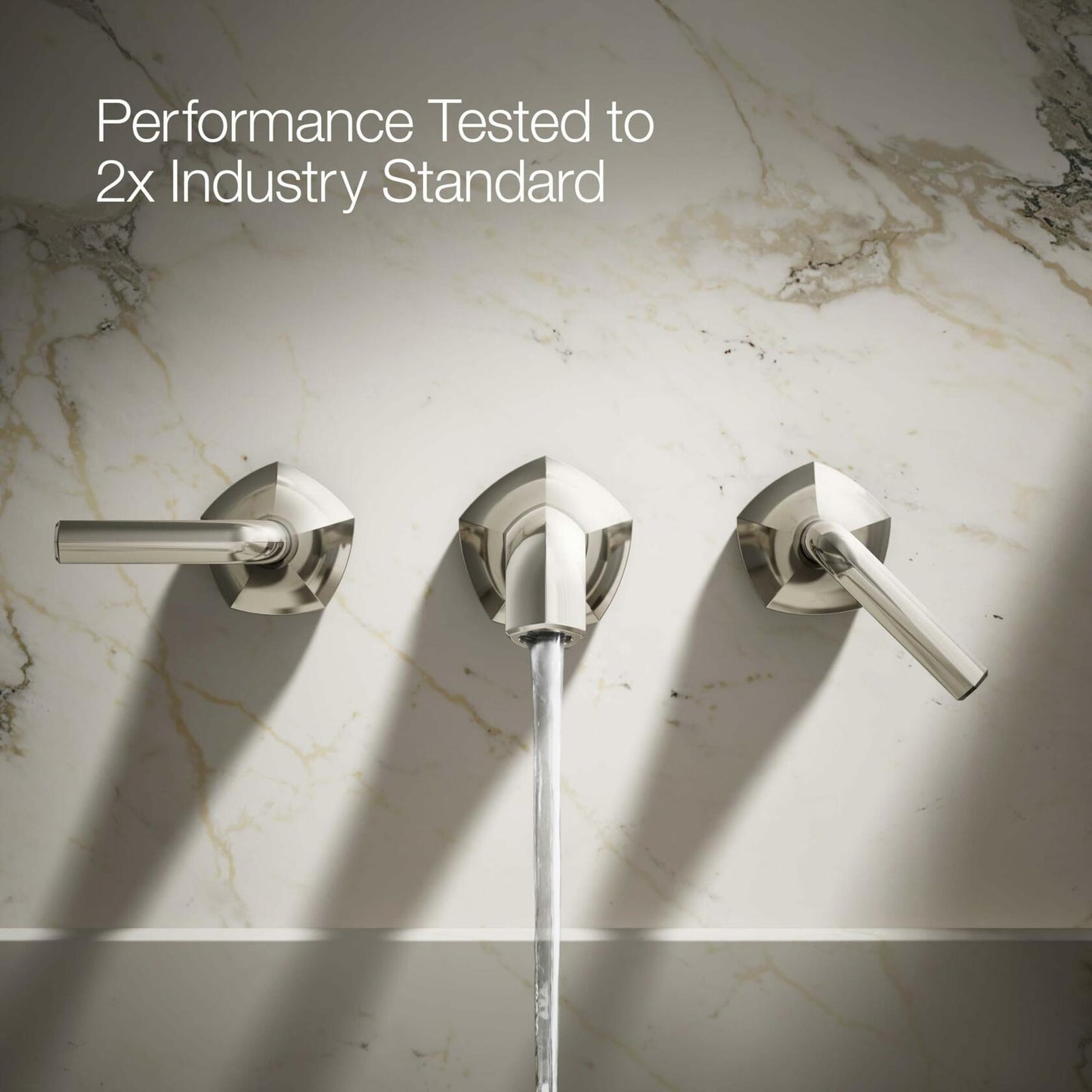 KOHLER T27013-4-SN Occasion Wall-Mount Bathroom Lever Handles Polished Nickel