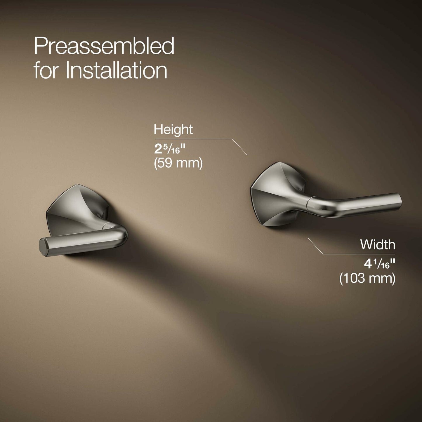 KOHLER T27013-4-SN Occasion Wall-Mount Bathroom Lever Handles Polished Nickel