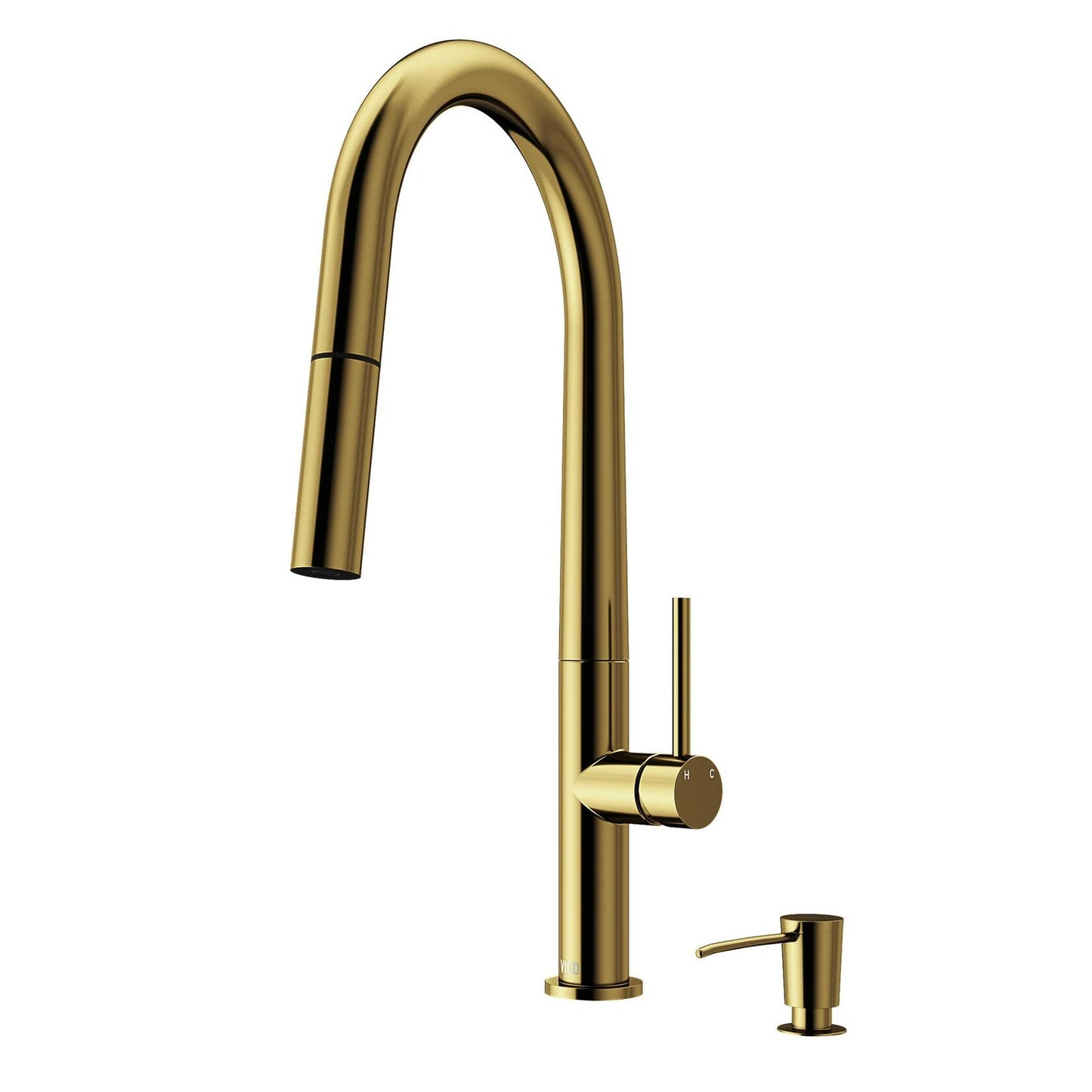 VIGO Greenwich 18'' H Single Handle Pull-Down Sprayer Set with Soap Dispenser
