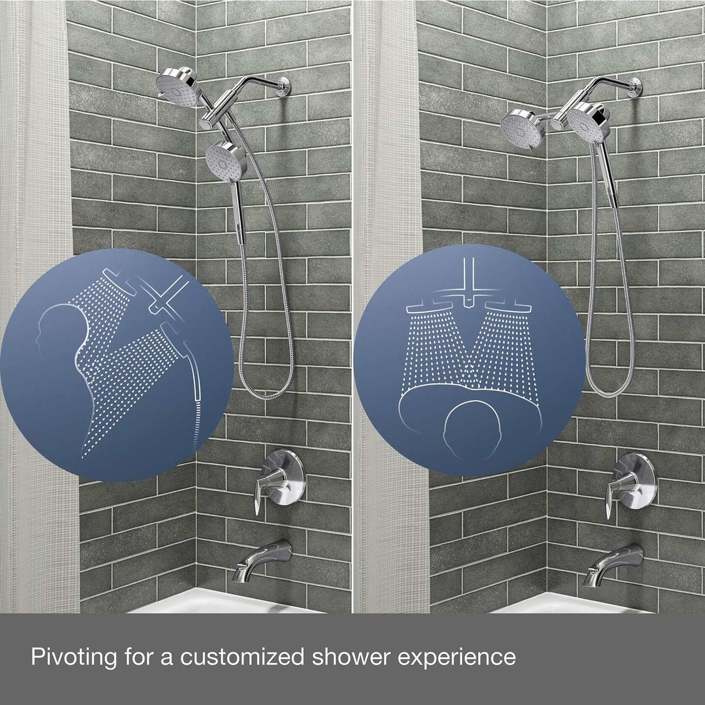 KOHLER 23218-G-CP Awaken 2-in-1 Multifunction Shower Combo Kit, PC